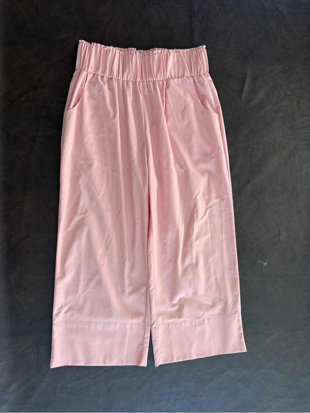 Kourt Cropped Elastic-Waist Pink cropped wide leg Pants